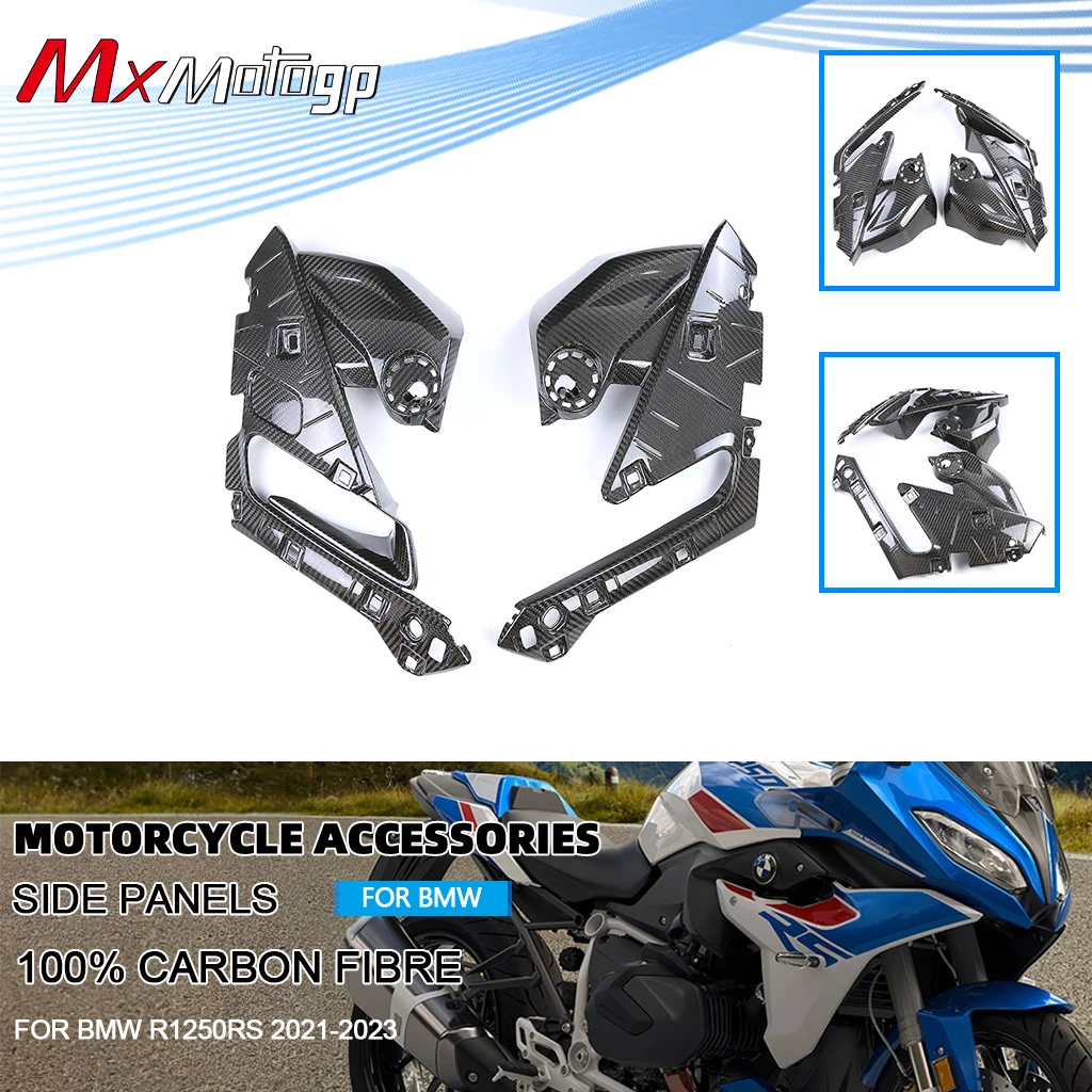 For BMW R 1250 RS R1250RS 2021 2022 2023 3K Carbon Fiber Side Panels (Upper Part) Fairing Motorcycle Accessories