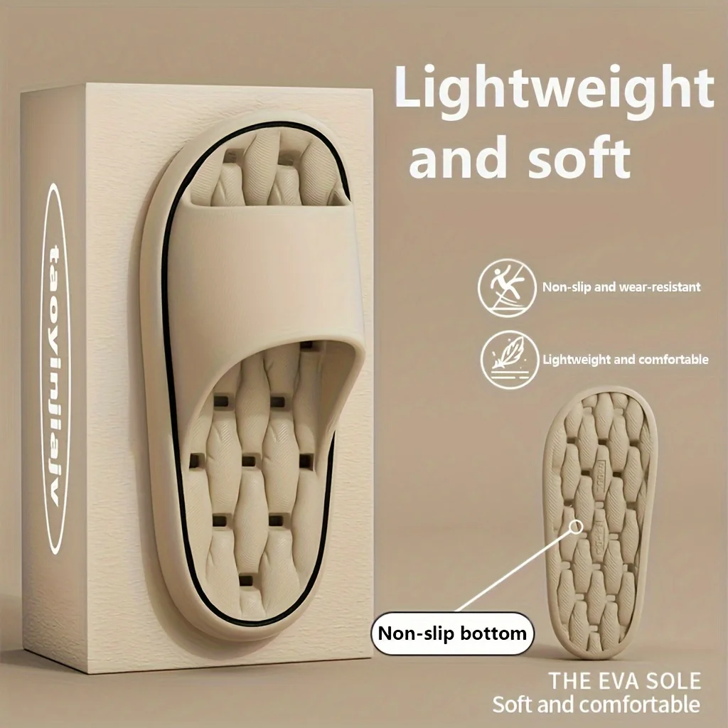 

BUSYLION Women's Casual Slip-on Slippers, Unisex Minimalist Solid Color Slippers, Casual Open-Toe Soft-Sole Shoes, Comfortable H