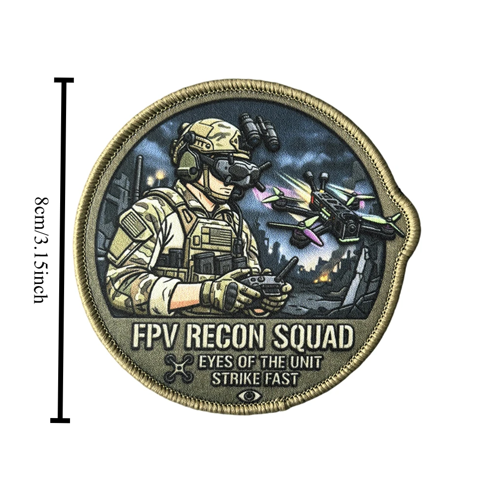 FPV Recon Squad PVC Patch UAV Pilot Morale Badge Hook Loop Eyes Of The Unit Strike Fast Military Drone Operator Backpack Emblem