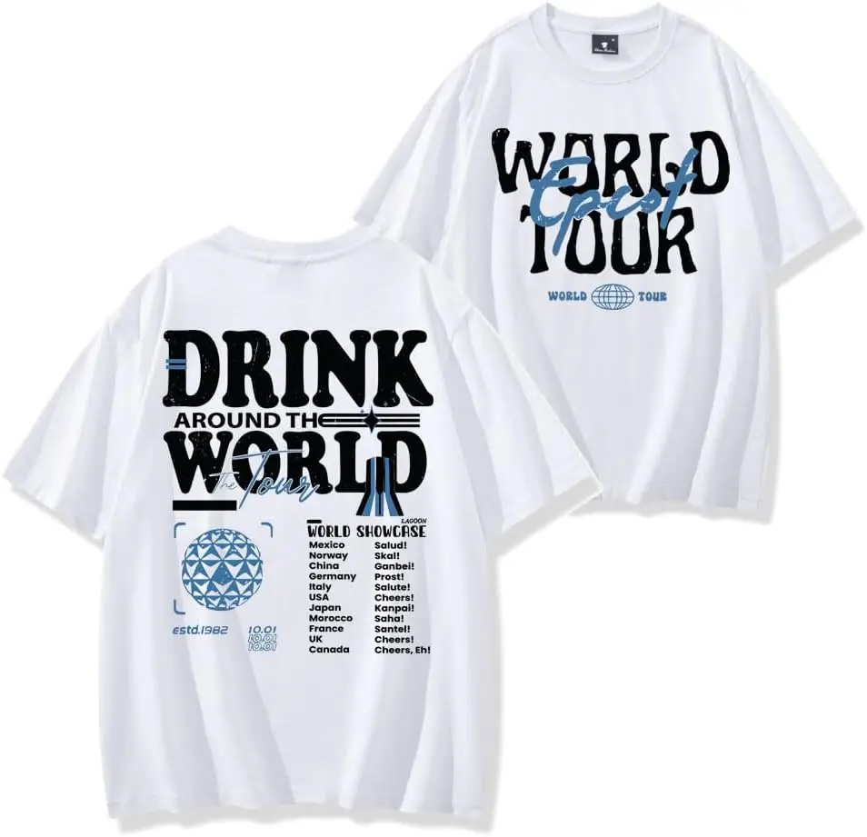 

Drink Around The World T-Shirt World Tour Epcot 2024 T-Shirt Gifts Funny Shirt