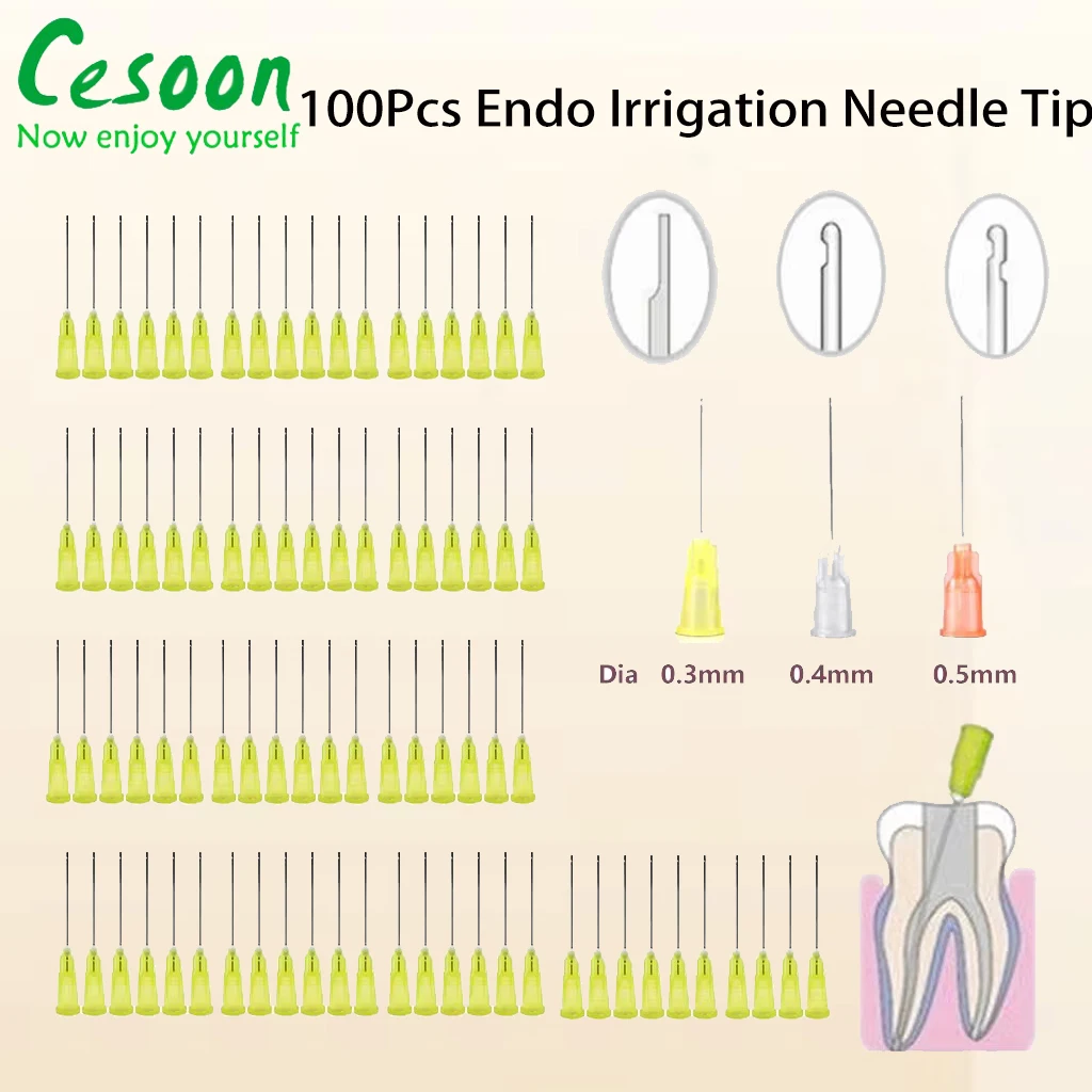 

100pcs Dental Endo Irrigation Needle Tip 30GA End-Closed Side Hole Syringe Root Canal Washing Oral Care Tooth Clean