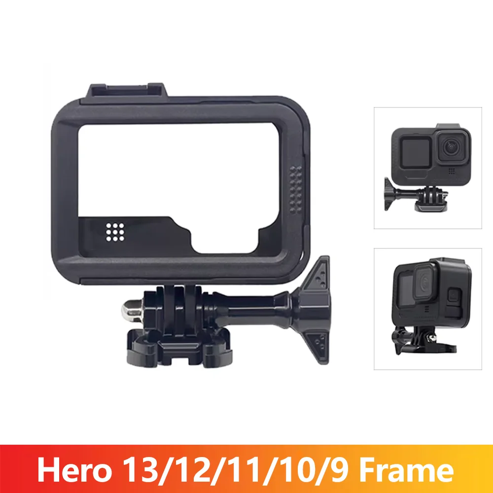 Hero 13/12/11/10/9 marco protector funda de montaje para GoPro Hero 13 12 11 10 9 accesorios de Cámara de Acción negra