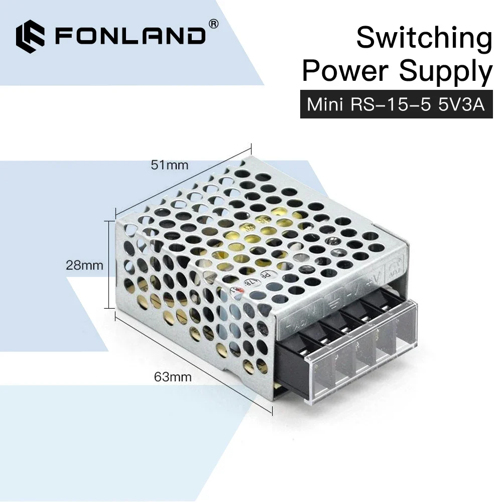 Fonland MeanWell Single Output Switching Power Supply 5V 12V 15V 24V 48V 15W DC for LED NES/S DIY 3D Printer