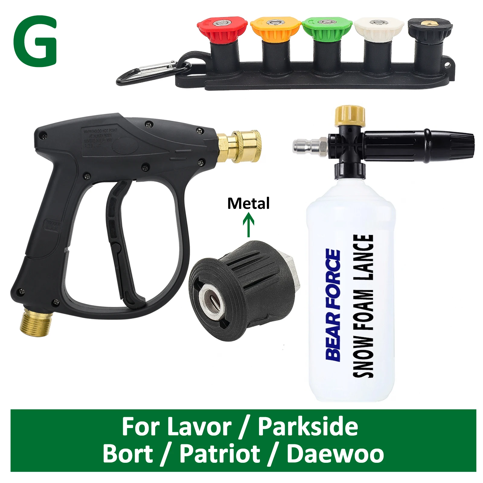 Hogedrukreiniger Waterpistool voor autoreiniging Slangconnector voor Karcher Nilfisk Parkside Bosch Snelkoppelingsproeiers