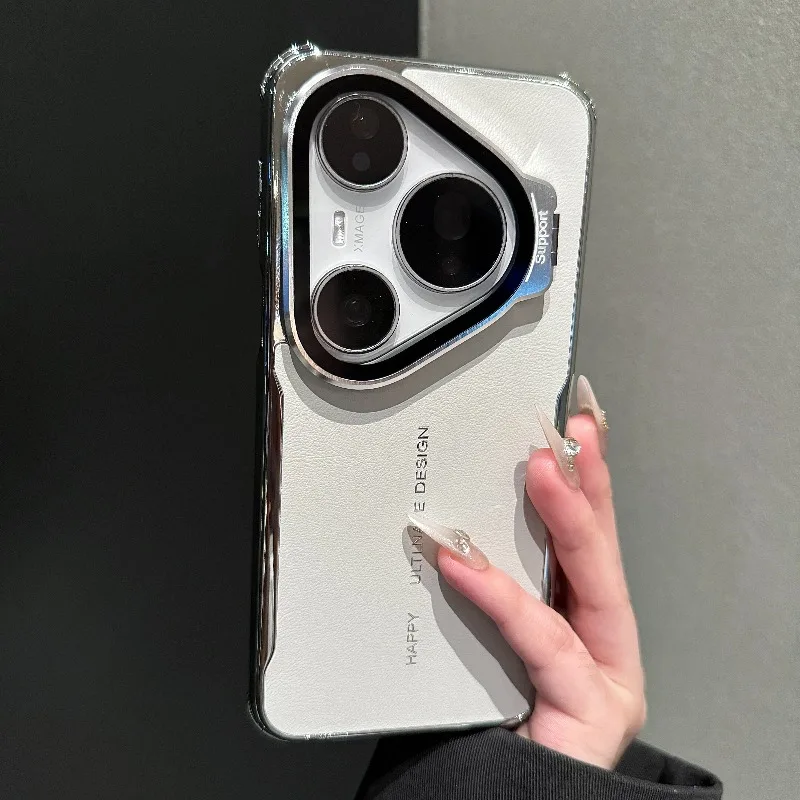 Etui na Huawei Pura 90s Pro Max 80 Ultra 70 Pro+ Etui z PU skóry z galwanizowaną ramką Ochrona aparatu Uchwyt Ochronny — zdjęcie produktu 2