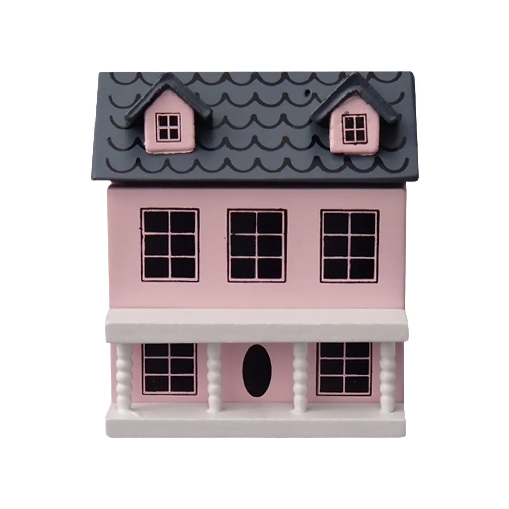 House Lifelike Statue Ornament Wood Tiny Toy Room Miniature Accessory Small Model Decor