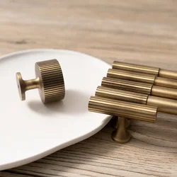 Bronze Brass Handle American Style Cabinet Door Handle Light Luxury French Fashion Wardrobe Handle Long Style Door Handle