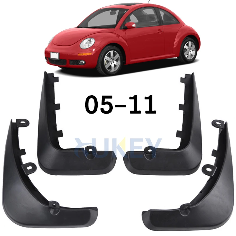 Set Molded Mud Flaps For VW New Beetle 2005-2011 Mudflaps Splash Guards Front Rear Mud Flap Mudguards 2006 2007 2008 2009 2010