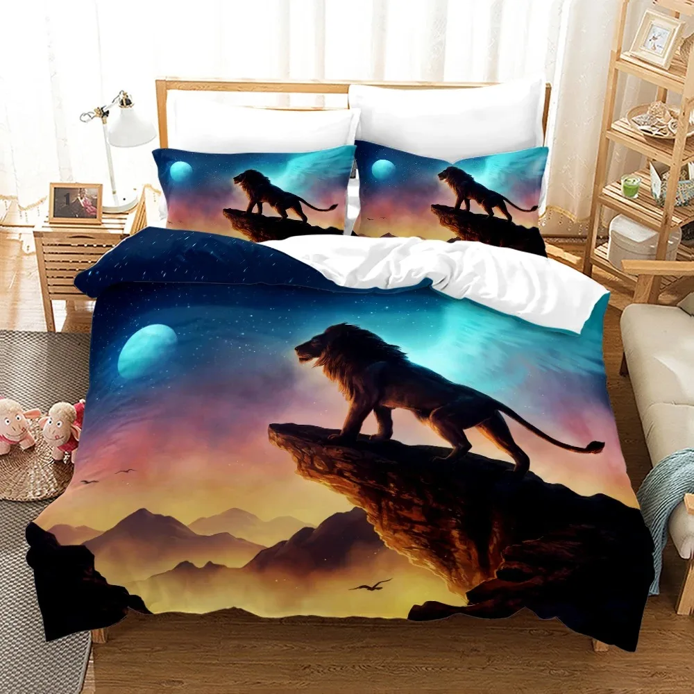 

Anime Monster Bedding Set Single Twin Full Queen King Size Animal Tag Lion Wolf Bed Set Adult Kid Bedroom Duvetcover Set