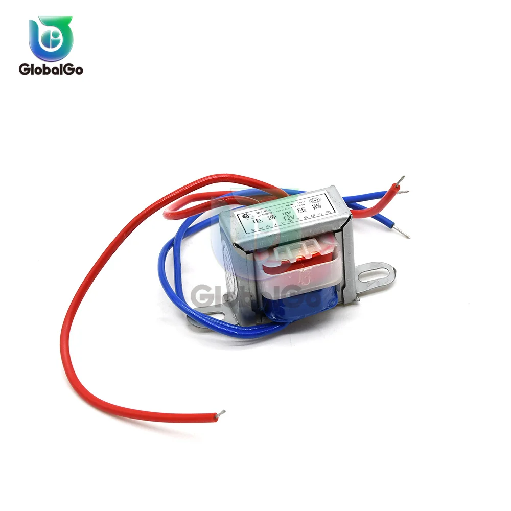 AC 220 to AC 6V 9V 12V Output Voltage 1W EI Copper Core 50Hz~60Hz Single Voltage 2 Line Copper Power Transformer