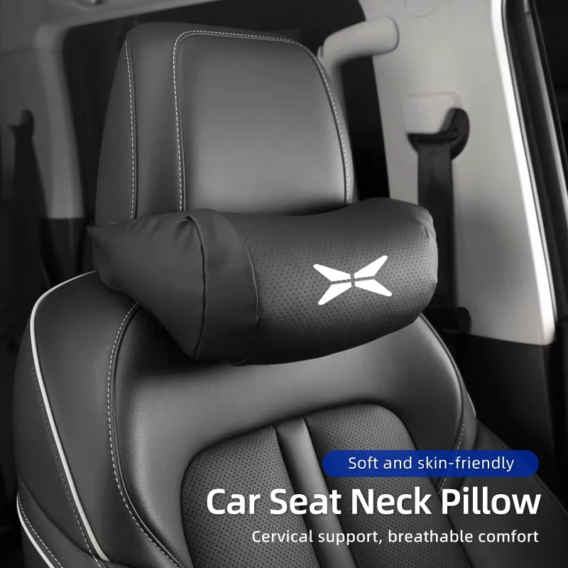 

Car Napa Leather Headrest Cotton Neck Pillow Accessories For Xpeng P7 G3 G3i G9 P5 X2 N5 F30 H93 Beta 2019 2020 2021