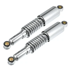 Motoforti 1 Pair Silver Tone Durable Metal Motorcycle Rear Suspension Shock for Honda CB400ss Air Shocks Struts Spring