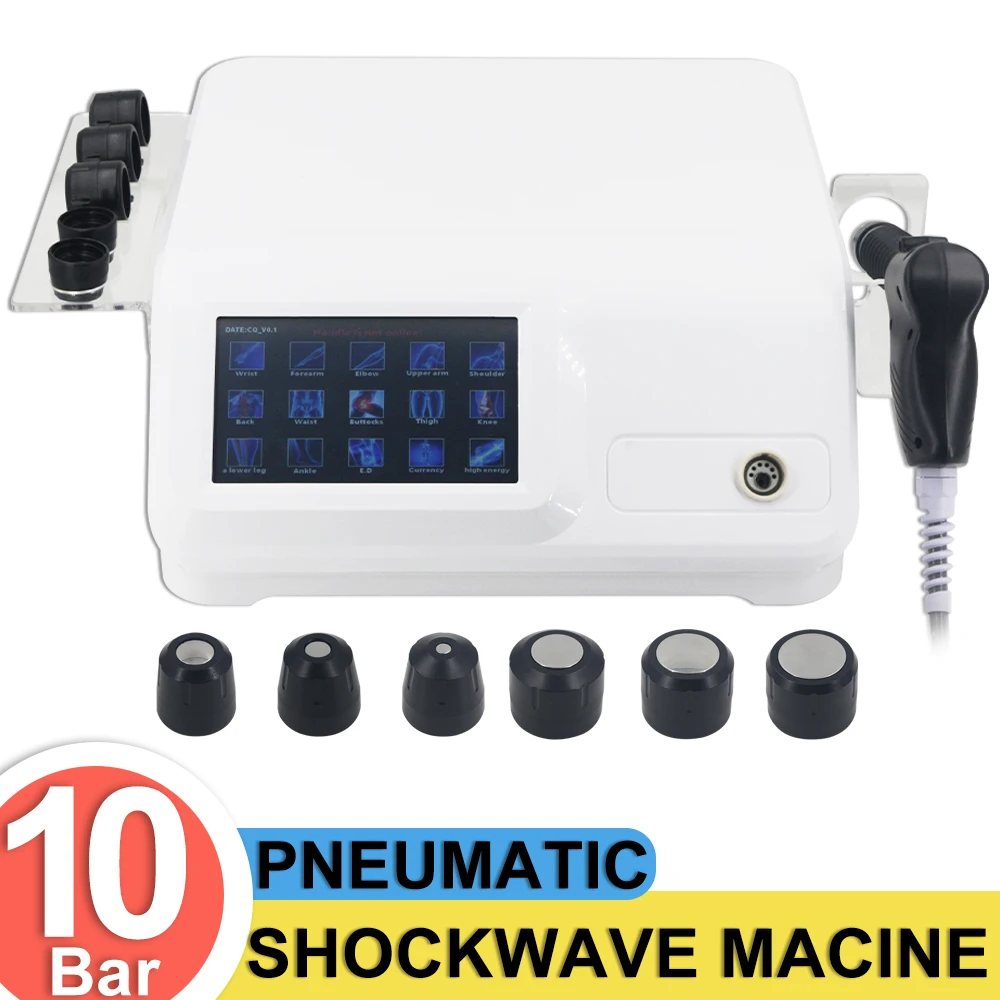 

New Pneumatic Shock Wave Instrument ED Treatment Shoulder Pain Relief 10Bar Physiotherapy Shockwave Therapy Machine Body Massage