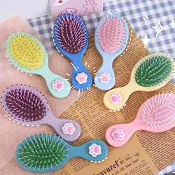 Leuke snoepkleurige kattenklauwboog Anti-schroef haarborstel Kam Massage Draagbare ontwarrende thuisbadhaarborstel voor vrouwen Babydingen