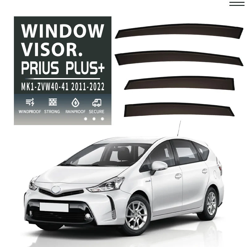 

CAR Window Visor For Toyota Prius Plus+ MK1 ZVW40-41 2011-2022 Vent Wind Deflectors Visor Rain Guard Shades Visor