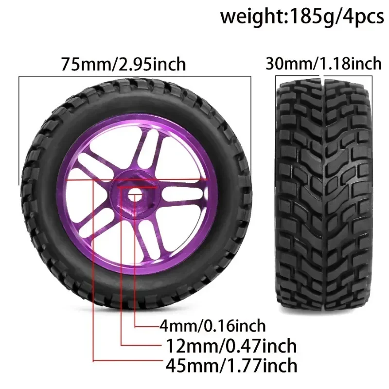 

1/10 RC On-road Drift Car Alloy Wheels Hubs Metal Wheel Rims Ttires for 1:10 RC Car HSP 94122 Tamiya XV01 TT02 HPI Ky