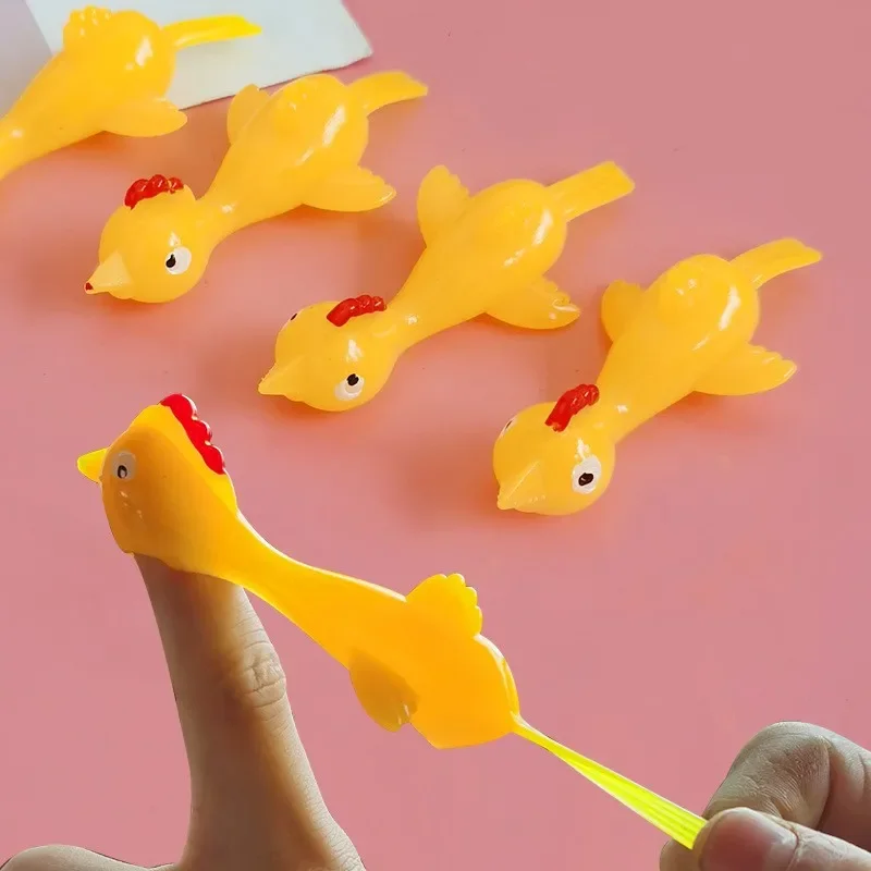 1PC Slingshot Rubber Chicken Finger Toys Finger Stretchy Shoot Novelty Children Toys Antistress Kids Adult Toys Games Funny Gift