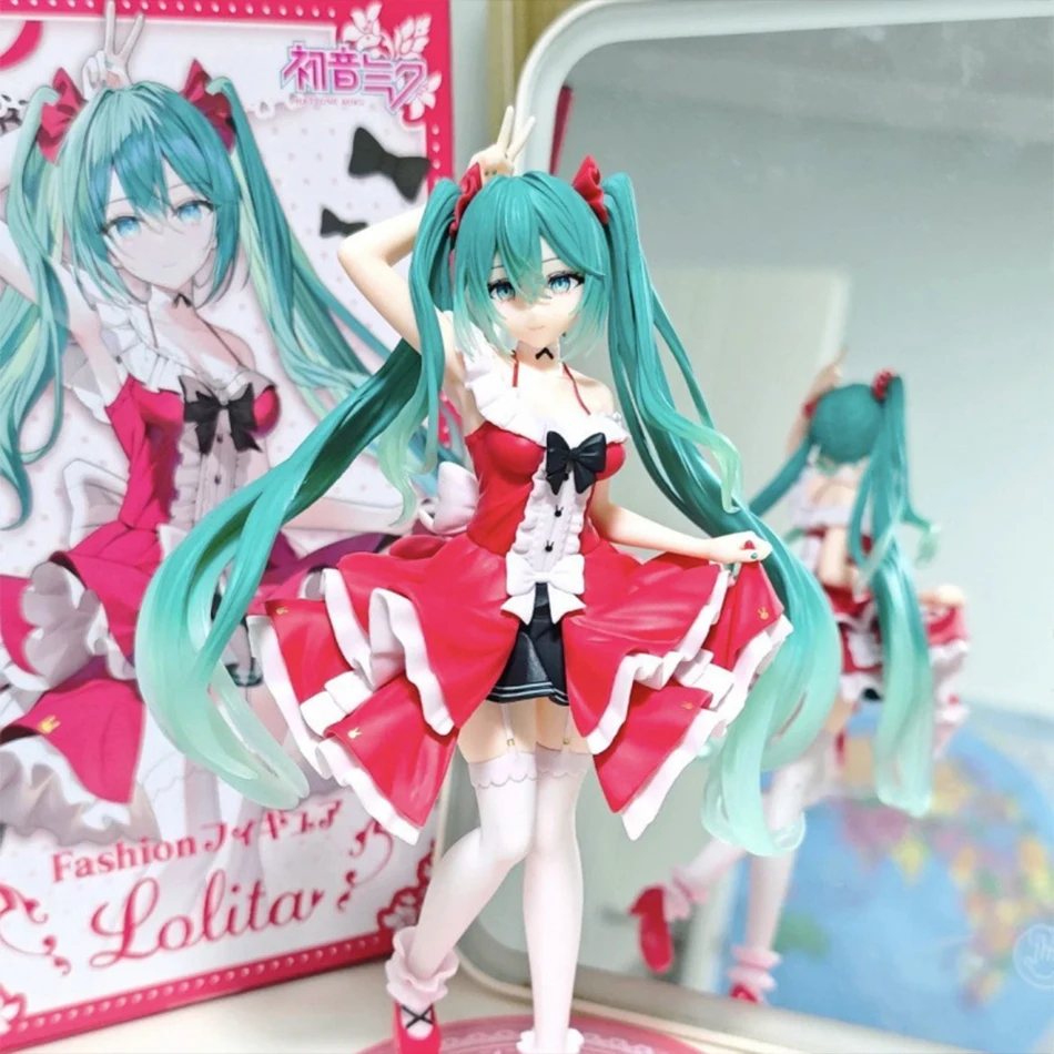 Hatsune Miku Lolita รูปแฟชั่นอะนิเมะ Miku Collection Action Figurine Kawaii น่ารักรุ่นเดสก์ท็อปเครื่องประดับของเล่น