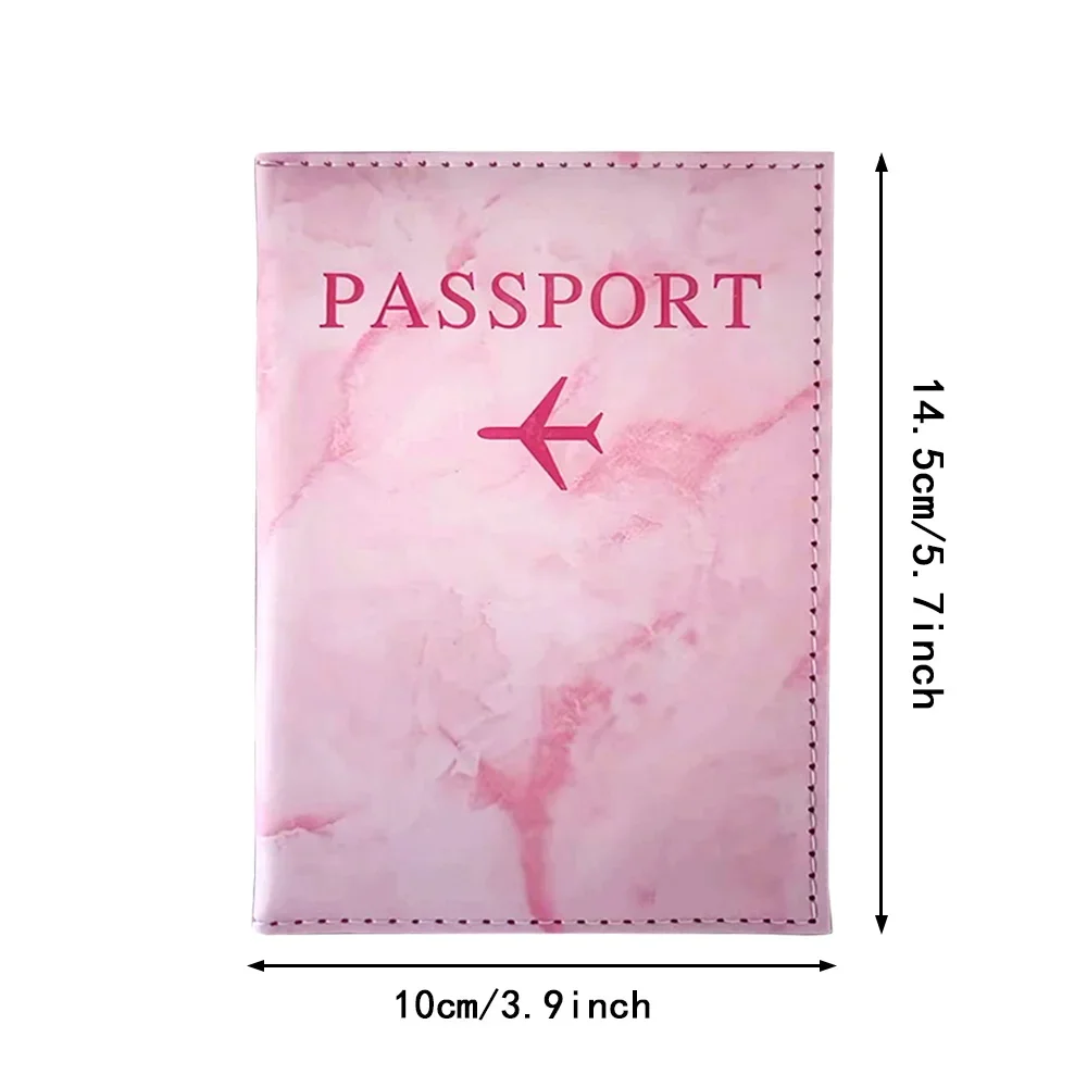 PU Passport Holder Pink Color Ticket Passport Covers Embroidery Label Series ID Credit Card Holder Cover Travel Accessorie