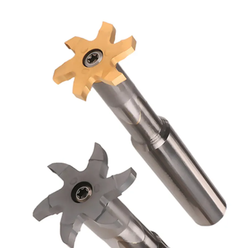 

Six-side T type milling cutter holder cnc carbide inserts depth slotting grooving mill tool inner hole slot milling cutter blade