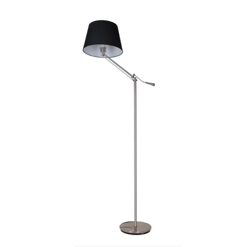 

Living room decorative standing light black floor lamp, modern electroplated fabric lampshade floor lamp