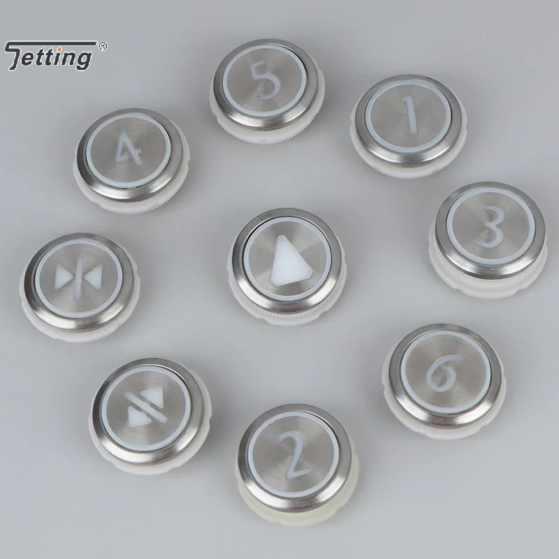 1 قطعة أزرار المصعد لأزرار المصعد المستديرة المصنوعة من الفولاذ المقاوم للصدأ/أزرار رقمية 1-6/أزرار لأعلى/تشغيل/إيقاف #5