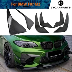 For BMW F87 M2 2016 2017 2018 Car Front Bumper Upper Splitters Lip Fog Lamp Cover Trim Canards Fins Winglets Carbon Fiber / FRP