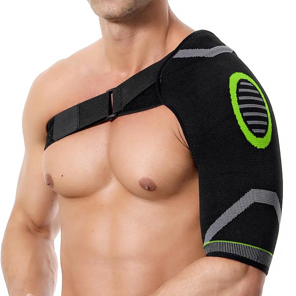 

1pcs Adjustable Gym Sports Care Single Shoulder Support Back Brace Guard Strap Wrap Belt Band Pads Black Bandage Men & Women