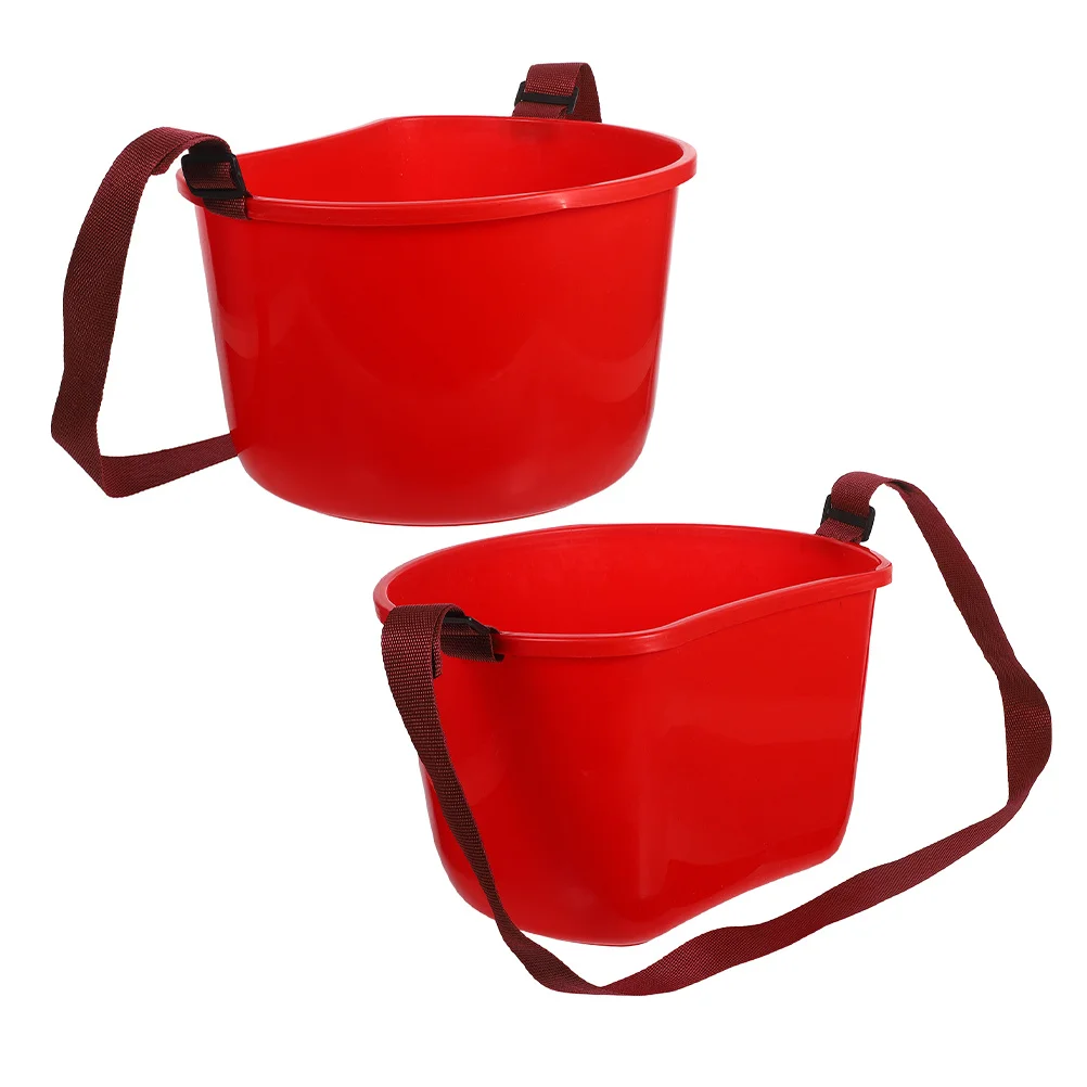 

2Pcs Garden Harvest Backpack Buckets 35.8x29x21.8cm Adjustable Strap Plastic Fruit Vegetable Picking Basket Portable Crop