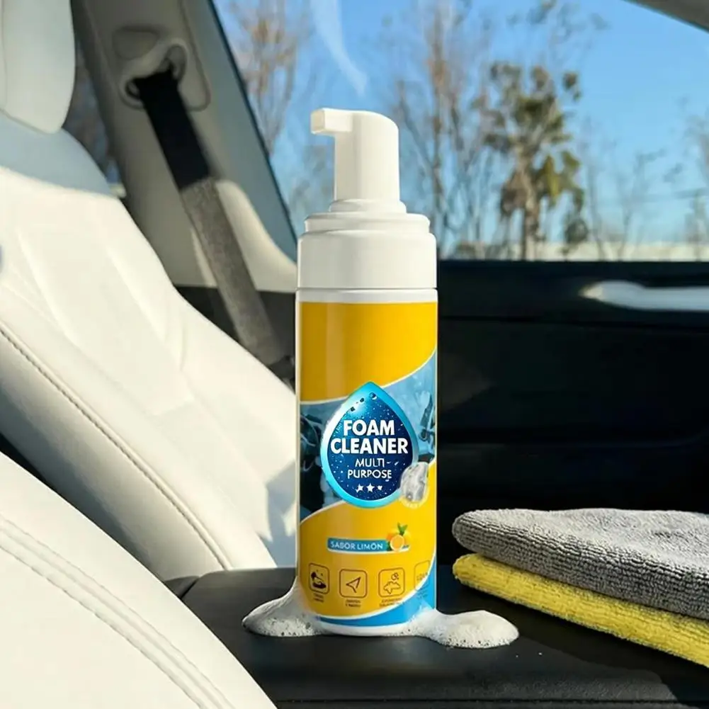Foam Cleaner Rinse-Free Deep Cleaning Spray With Cleaning Sponge Towel For Car Interior Kitchen Grease Bathroom Mildew Fabric