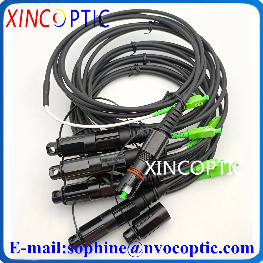  5Pcs 5Meters IP67 Waterproof OptiTap Mini SC/APC CORNING/HUAWEI 5.0mm Black Round Cable SM 5M Optic Fiber Patch Cord Jumper