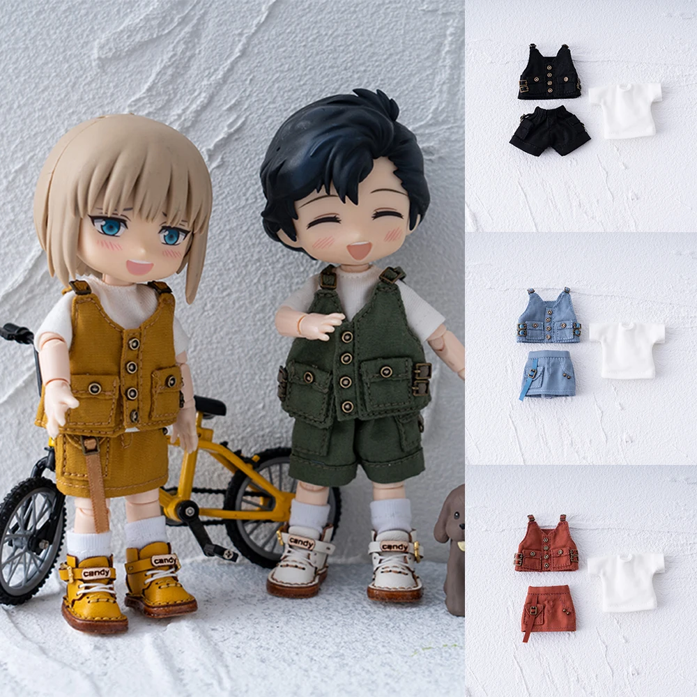 OB11 Clothes Set Boy Girl's Work suit Cool Special Forces Clothing With Short Sleeved T-shirt For GSC YMY P9 Body 1/12 BJD Doll