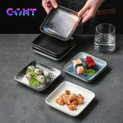 5 Inchs Ceramic Square Disc Japanese Style Cuisine Dining Plate Household Fruit Dish Snack Dipping Sauce Plate Sushi Cutlery