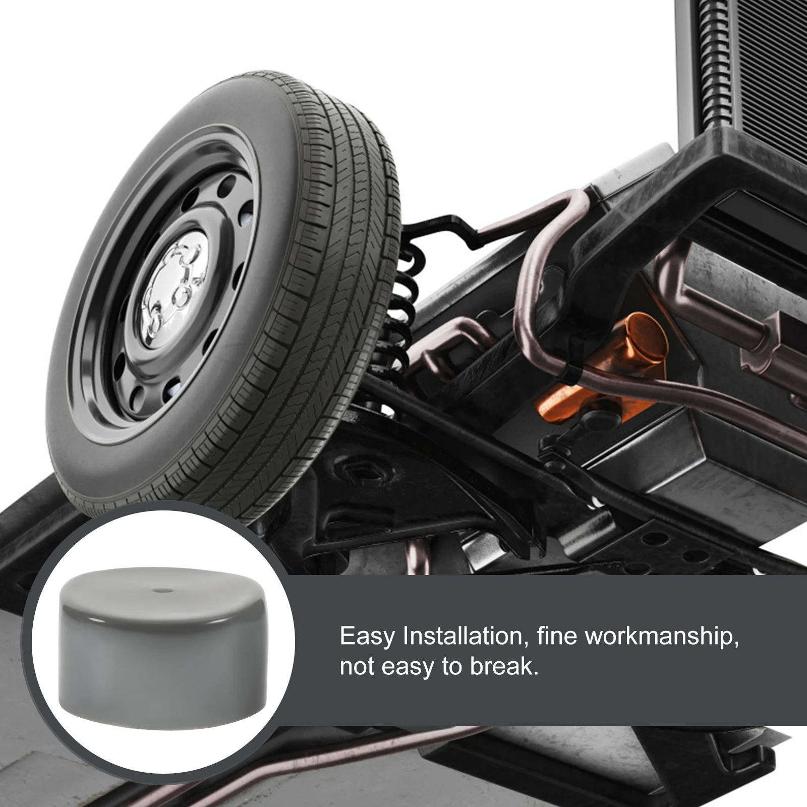 

8Pcs Trailer Wheel Bearing Caps - Wear Resistant Rubber Protectors Against Water and Debris - Axle Grease Cap for Cargo Trailers