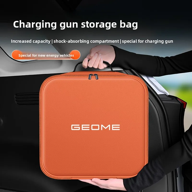 EV Charging Cable Storage Bag for Car Trunk Seat Back Large Capacity Gun Organizer with Shockproof Padding