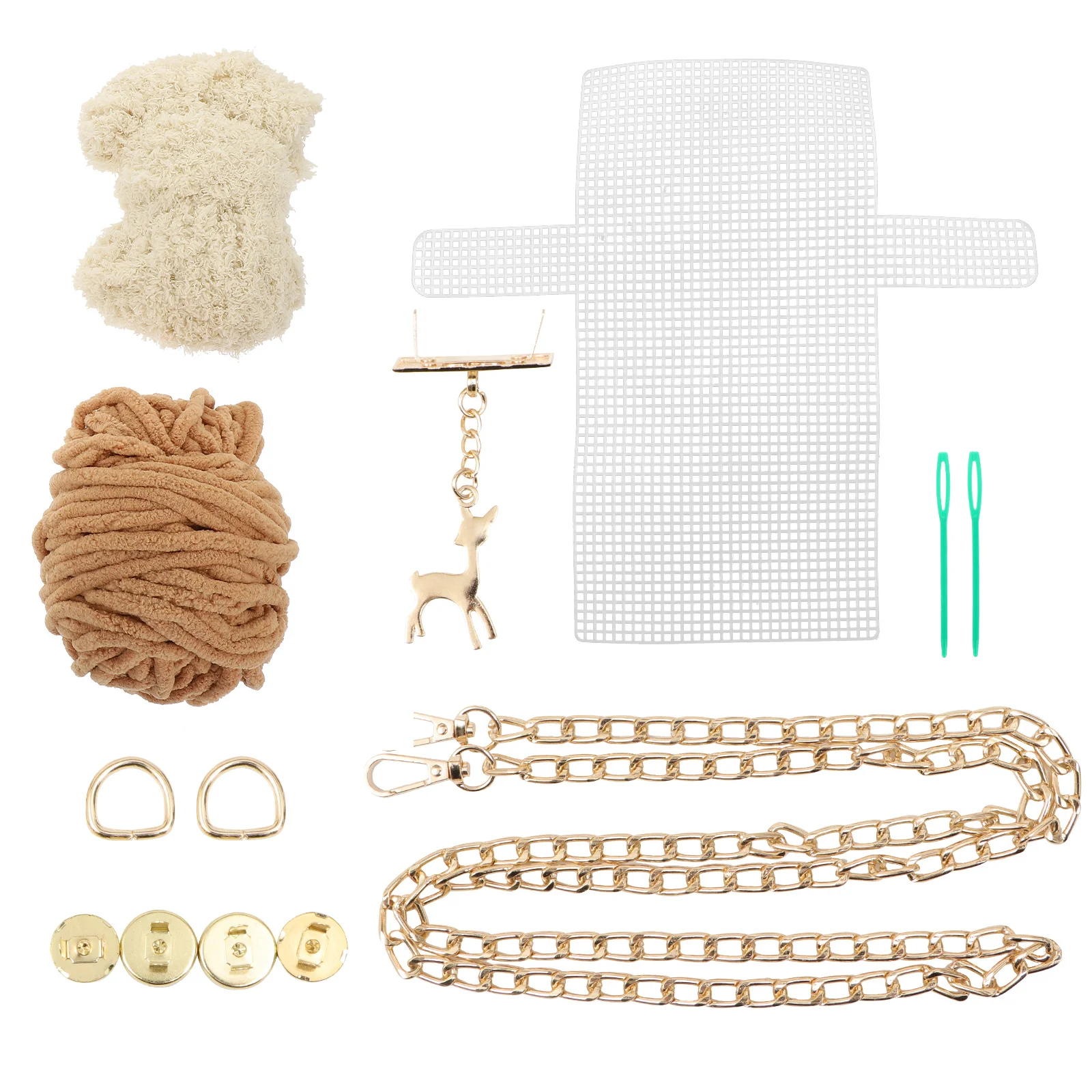 

1 set 1 Set Knitting Purses Material Diy Kit With Deer Pendant Handmade Woven Bag For Phone Storage Sewing Supplies