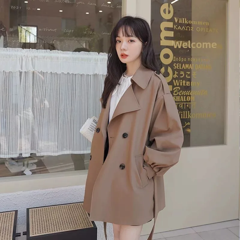 Women's Casual Style Coat Spring Autumn 2026 New Fashion High Quality Sensation Medium Length Small Size Leisure Coat