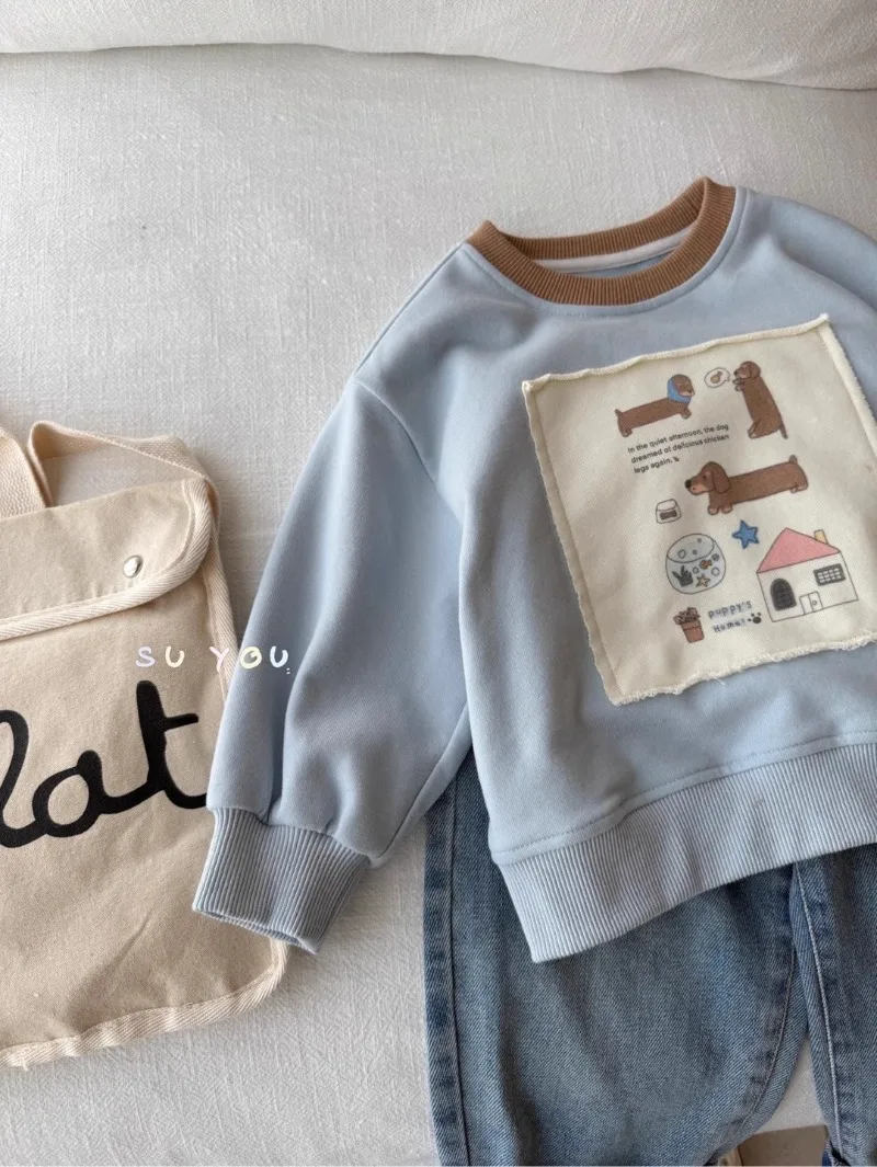 UNITIM Herbst Kinder Jungen Sweatshirts mit Hundemotiv Kinder Babys Jungen Pullover Lässiger Rundhals-Kragen Kleinkinder Jungen Langarm – Detail 8