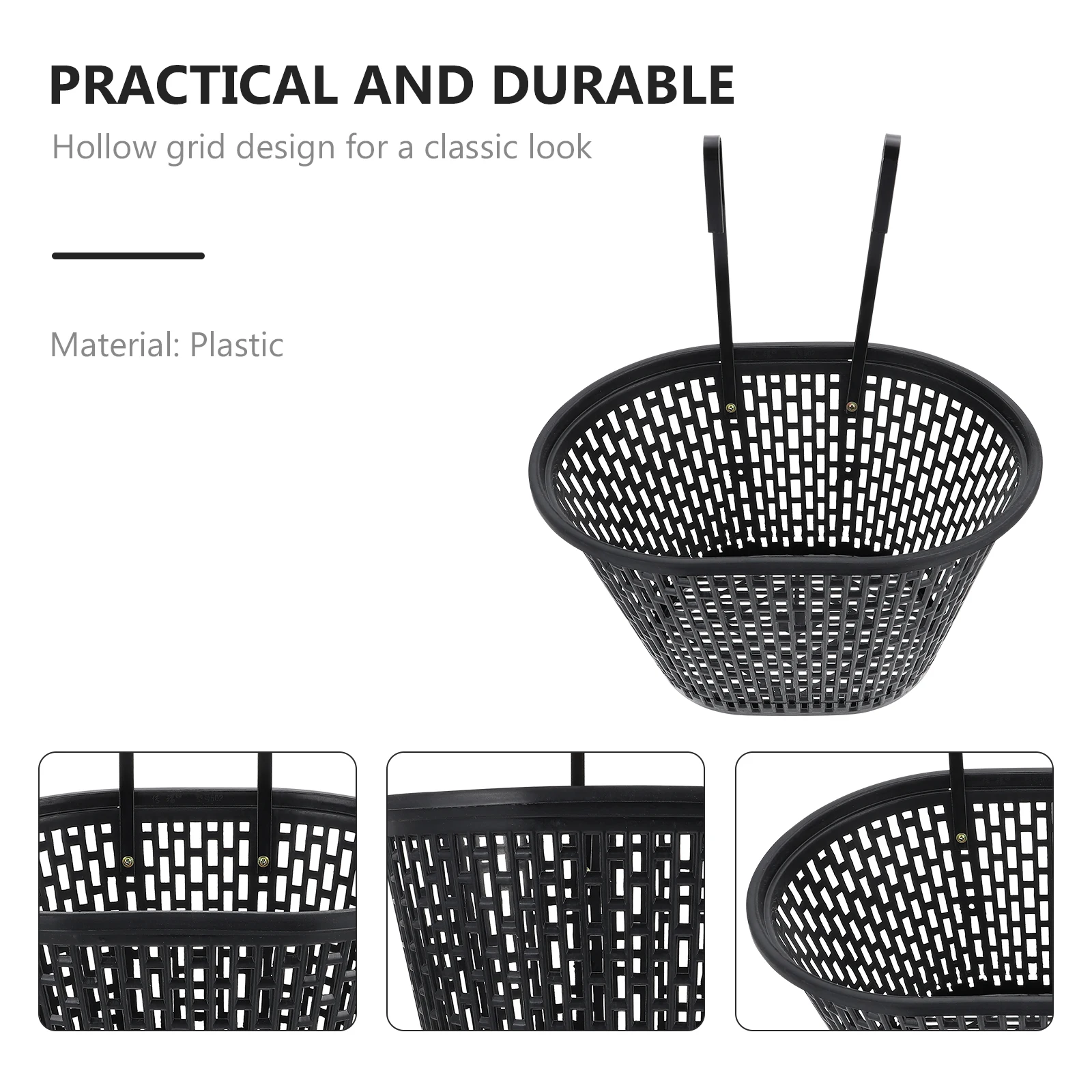 

1 Set Universal With Hooks Lightweight Plastic Handlebar For Cycling Easy Installation Durable Front Basket For Mountain Bike