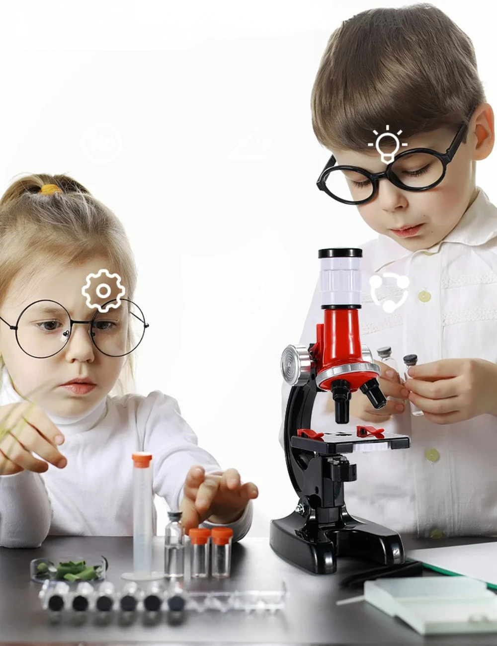 Biologisches Mikroskop-Set für Kinder mit Objektträgern, LED, 100x-400x-1200x, Verfeinerte Wissenschaftliche Instrumente, Spielzeug-Set, Geburtstagsgeschenk – Detail 5