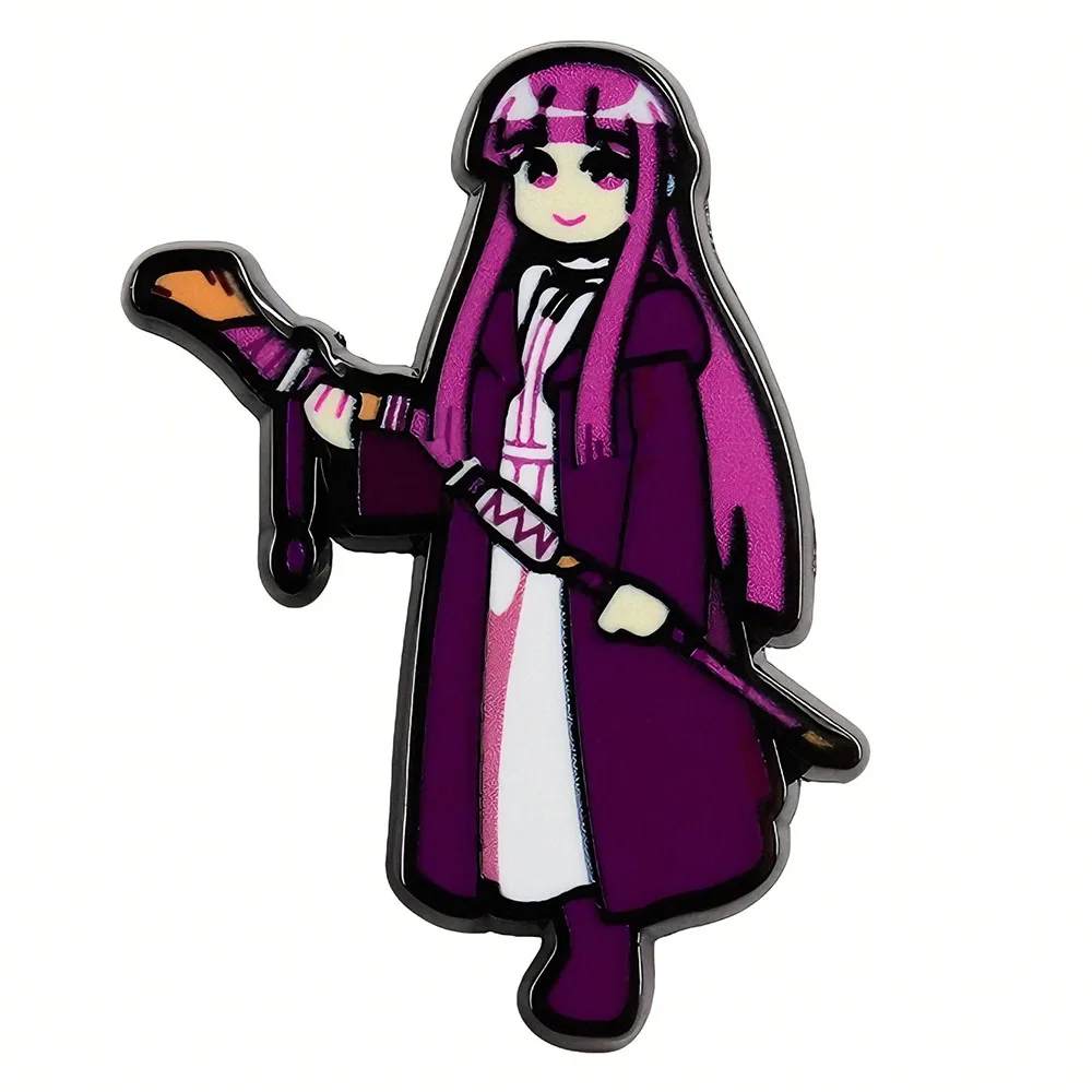 Magician Fern Enamel Pin Fantasy Adventure Comics Badge Cute Purple-Haired Girl Brooch Decorative Fun Anime-Inspired Jewelry