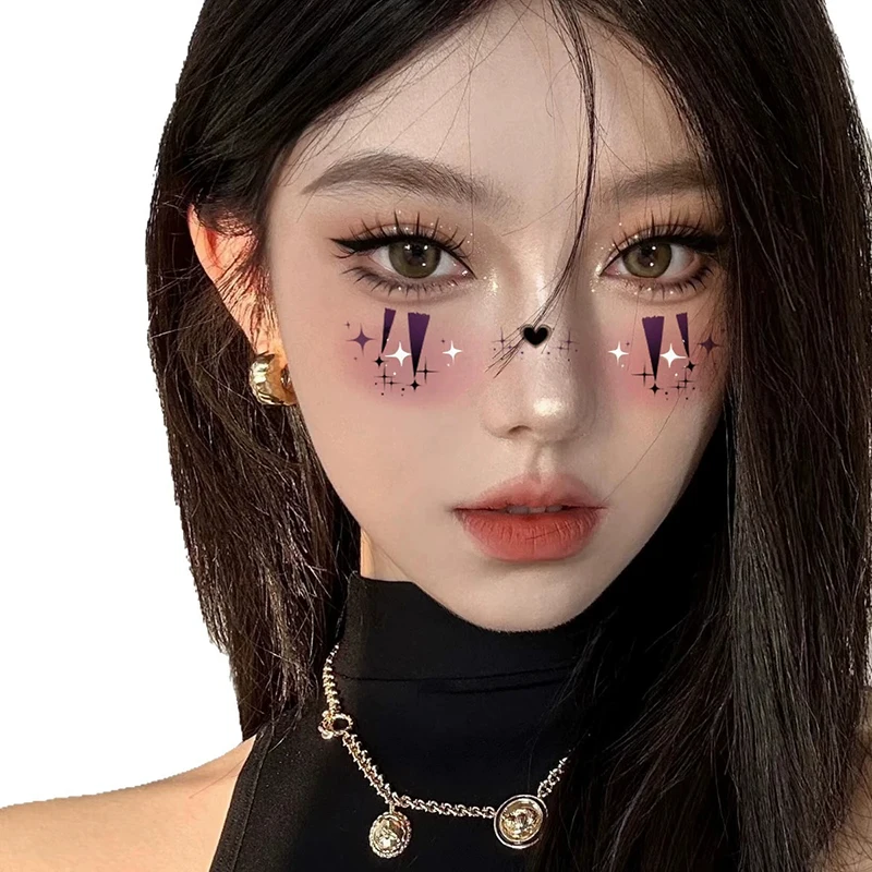 10pcs Halloween Vampire Bat Fake Freckles Temporary Tattoo Stickers For Child WomanHot Stamping Freckles Makeup Party Face Makeu