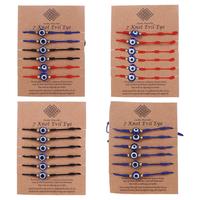 Seven Knots Turkish Lucky Blue Eye Fashion Jewelry Couple Bracelets Blue Eye Bracelets Braided Hand Ropes Hand-woven Bracelets