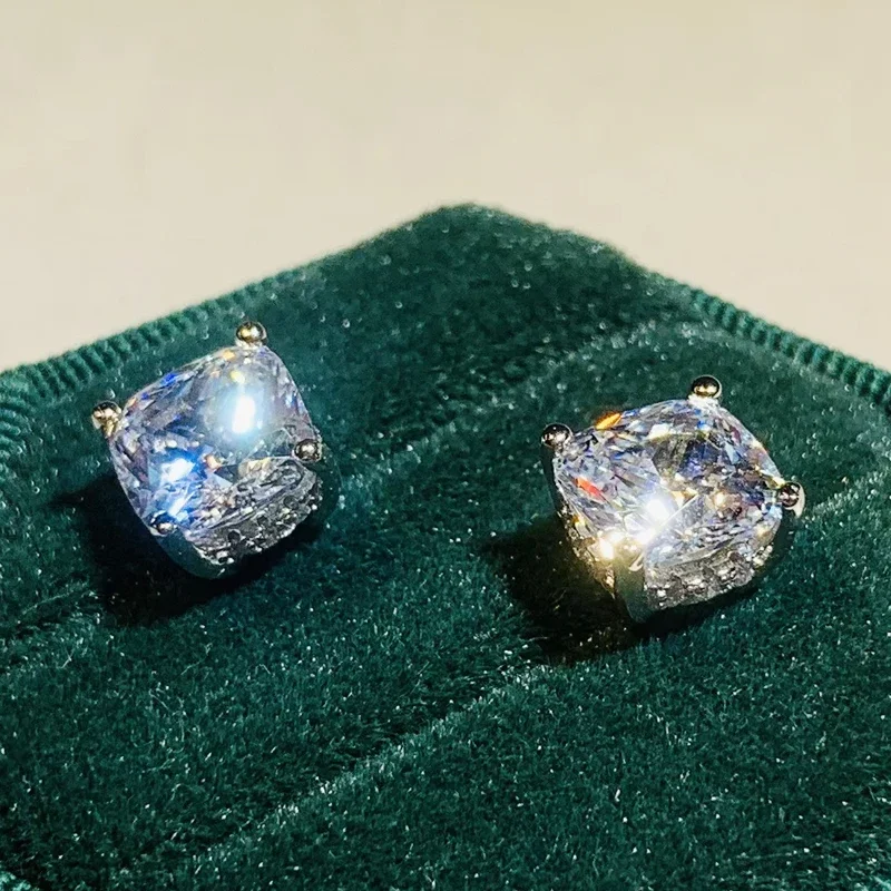CAOSHI Everyday Stud Earrings Lady Engagement Ceremony Accessories with Brilliant Zirconia Fashion Female Versatile Jewelry Gift
