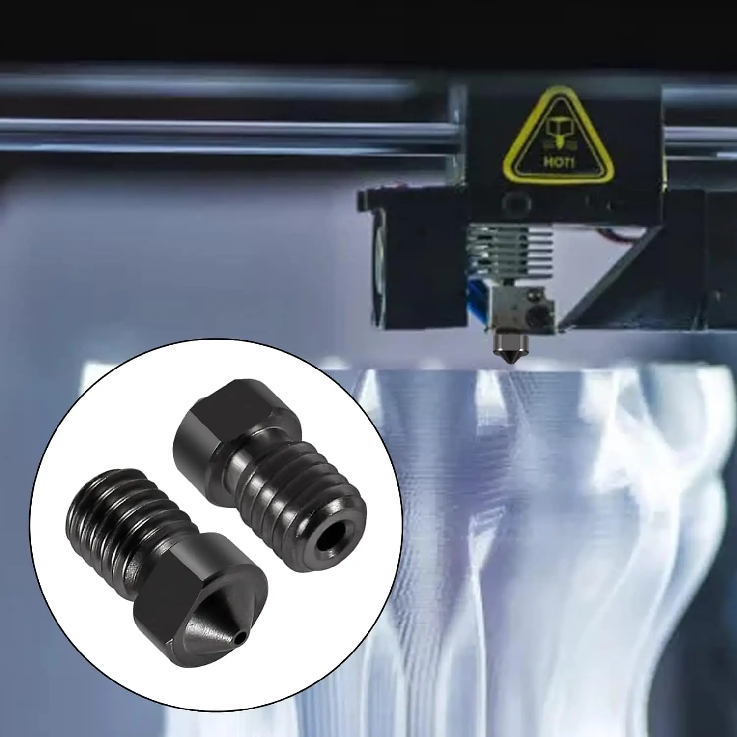 Eثلاثية الأبعاد V5 V6 تصلب الصلب فوهة M6 الموضوع ثلاثية الأبعاد أجزاء الطابعة J-رئيس هوتند الطارد 1.75 مللي متر خيوط 0.2/0.3/0.4/0.5/0.6/0.8/1.0 مللي متر