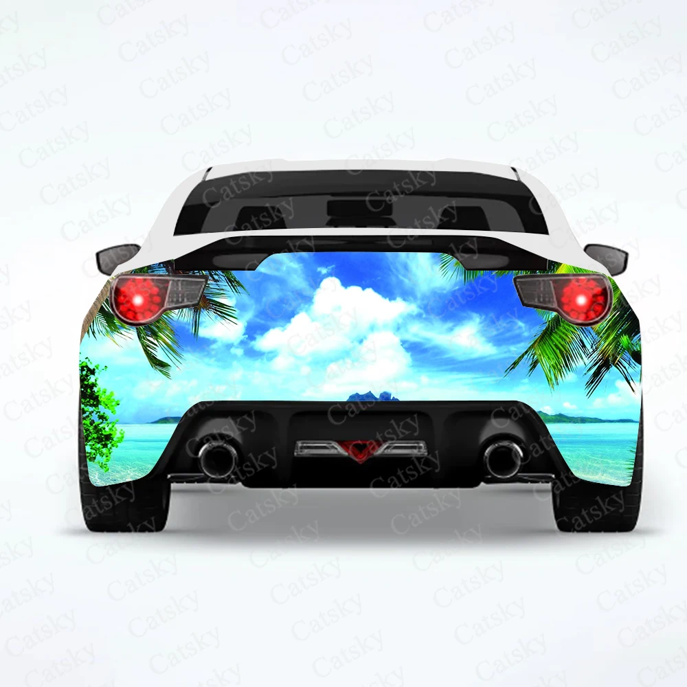 Nature Tropical Car Rear Wrap Car Stickers Car Decal Creative Sticker Car Body Appearance Modification Stickers