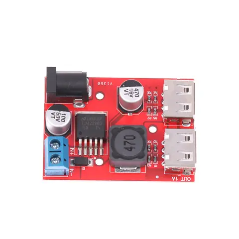 1Pc DC 9V 12V 24V 36V To 5V 3A Double USB Charge DC-DC Step-down Converter Car Charging Solar 3A Voltage Regulated Power Module