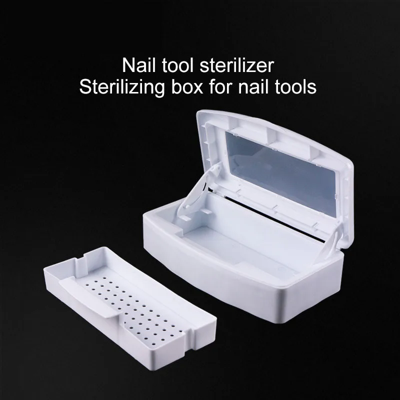 Nail Art Metalen Gereedschap Ontsmettingsmiddel Filter Alcohol Soak Sterilisatie Box Nail Cleaning Sterilisatie Doos Lade Schoonmaken Kast