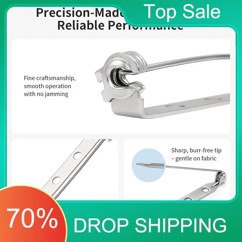 ^Arrival -Clasp Brooch Pin Backs:50Pcs 1.5 Inch Badge-Pin Attachments Easy To Use With Lock Included For Crafts