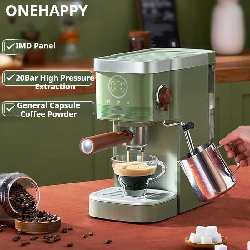 Máquina de café com extração semiautomática, máquina de cápsulas de café expresso americana, alça pequena doméstica